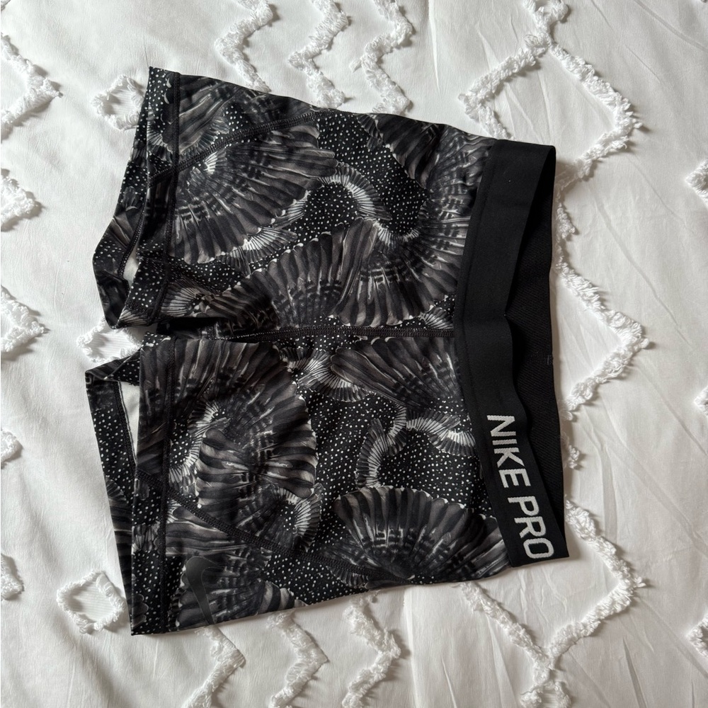 Nike Pro Black and White Graphic Shorts